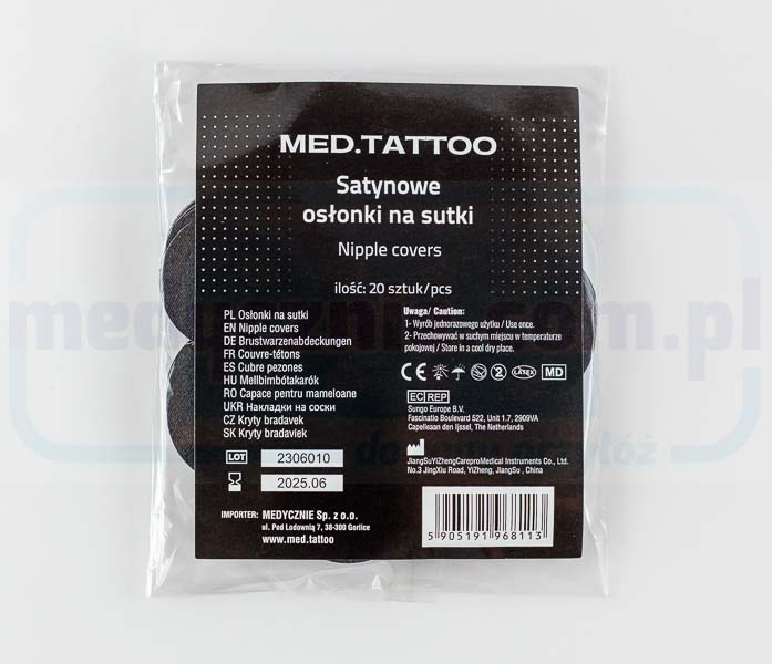 MED.TATTOO - Satin-Nippelhüllen schwarz 20St.